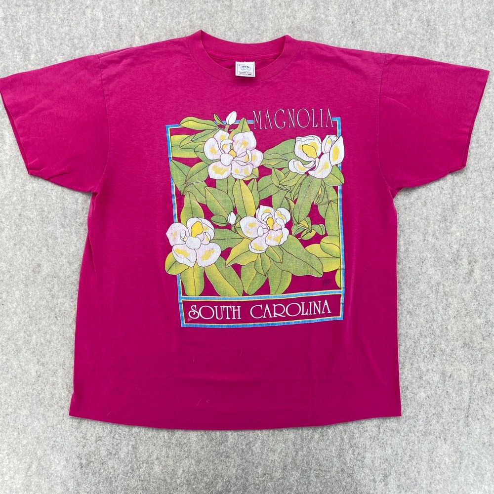 Vintage South Carolina Magnolia Shirt Pink Single Stitch Large